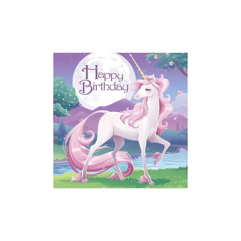 serviette theme licorne
