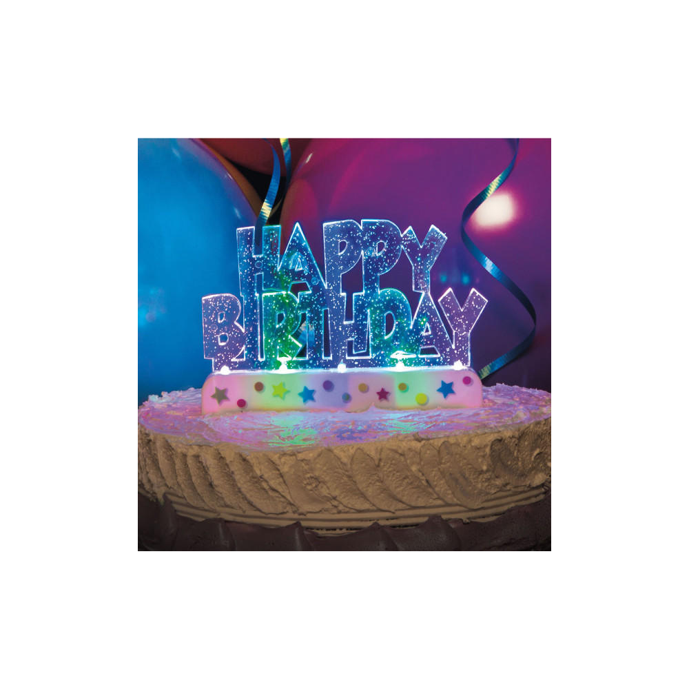 CAKE TOPPER HAPPY BIRTHDAY LUMINEUX