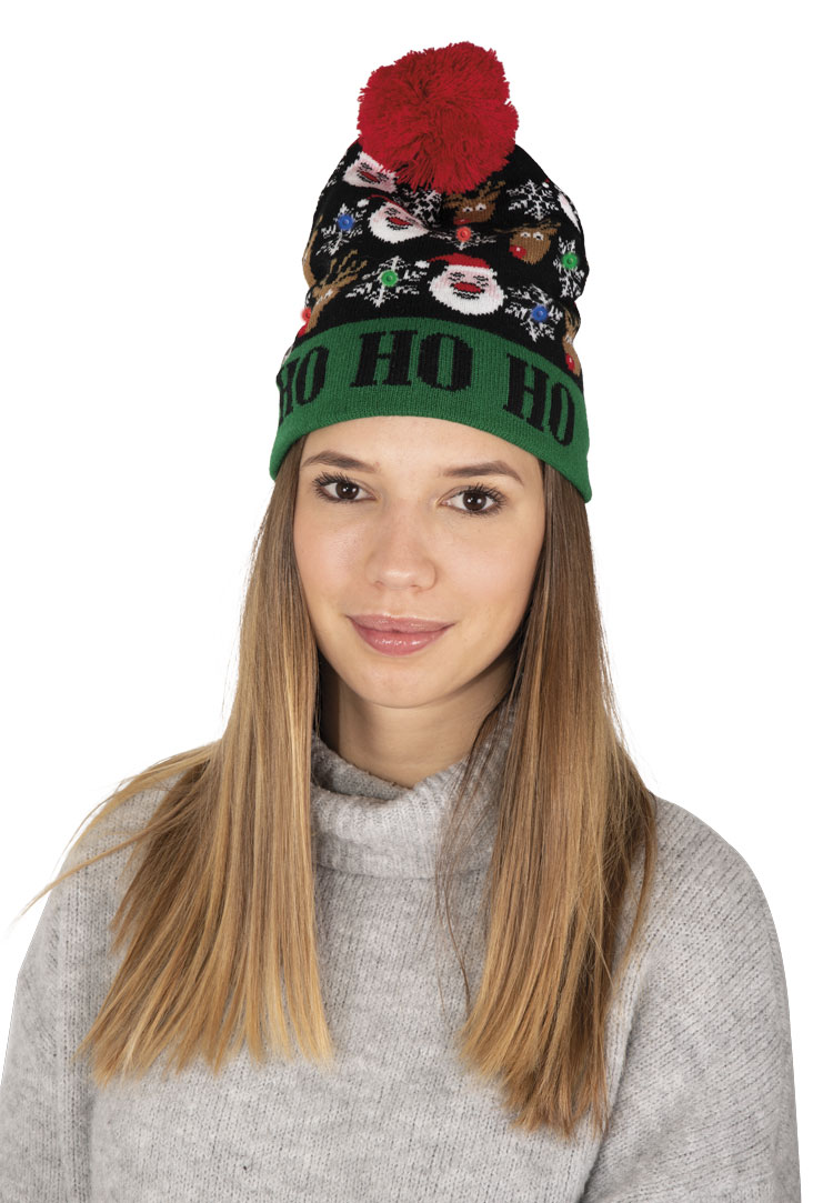 Bonnet Lumineux Renne et Père Noël - La Caverne Bonnet Lumineux Renne et Père Noël - La Caverne