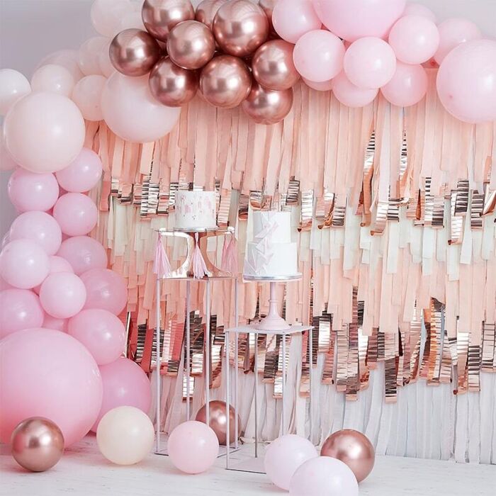 Kit Arche 75 Ballons Rouge et Rose Gold - Les Bambetises